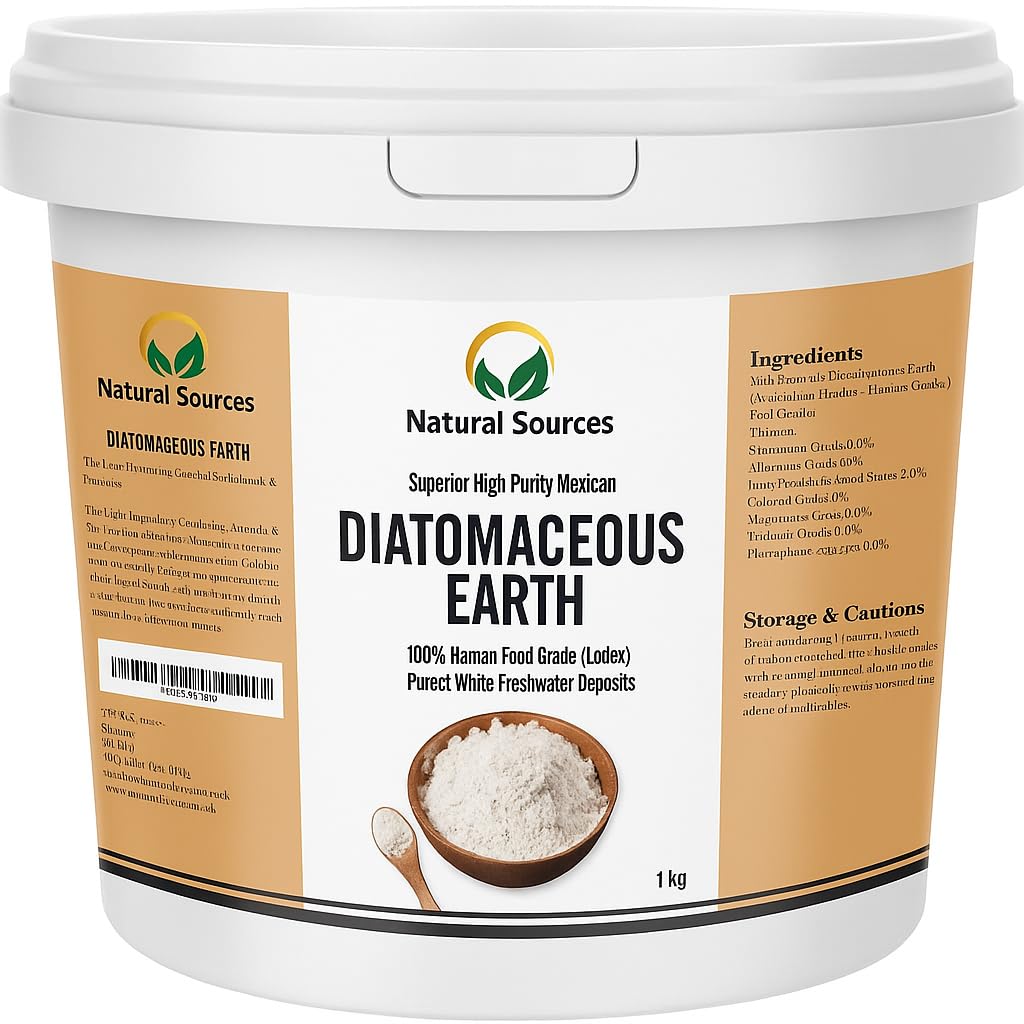 Superior Diatomaceous Earth Food Grade 1kg - Diatomaceous-Earth Superior Food Grade UK by Natural Sources™ Full Ebook! Premium Fresh Water Source! Use for Health, Pets, Pest Control, For Chickens