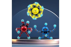 Pinkiwine 3 Pack Mechanical Fidget Spinners with Strange Face Robot Gyro Toys for Kids Boys Girls Teens Christmas Stocking Stuffers Gifts