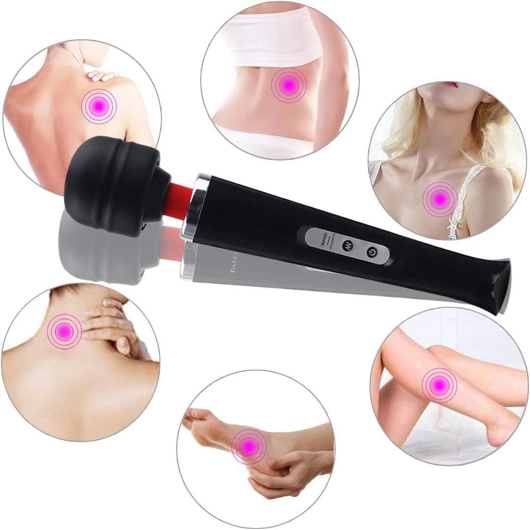 Cordless Personal Wand Electric Massager with 10 Powerful Magic Vibrations, PALOQUETH Rechargeable Handheld Back Massager Wand Massage for Deep Muscles Pain Relief: Health & Personal Care