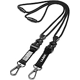 LIUGX 2 Pack Lanyards for ID Badges, Heavy Duty Breakaway Lanyard with Quick Release Detachable Buckle, Metal Clip, Round Cord, Safety Breakaway, for ID Card Badge Holder Keys, American Flag