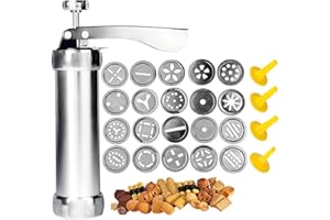 Cookie Press Gun - Spritz Cookie Press for Baking, Cookie Maker Machine Biscuit Churros Maker with 4 Nozzles and 20 Spritz Co