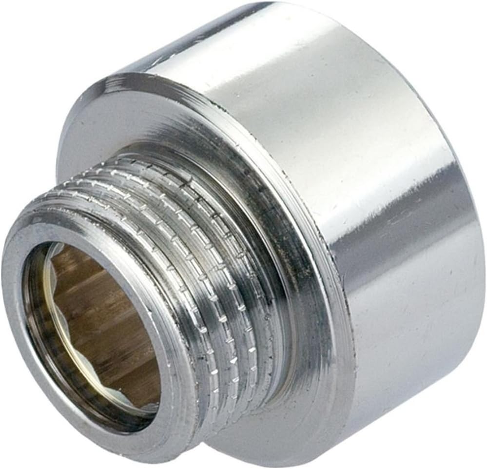 Invena 1/2" x 3/8" BSP Chrome Brass Pipe Fitting Reduction Female Male