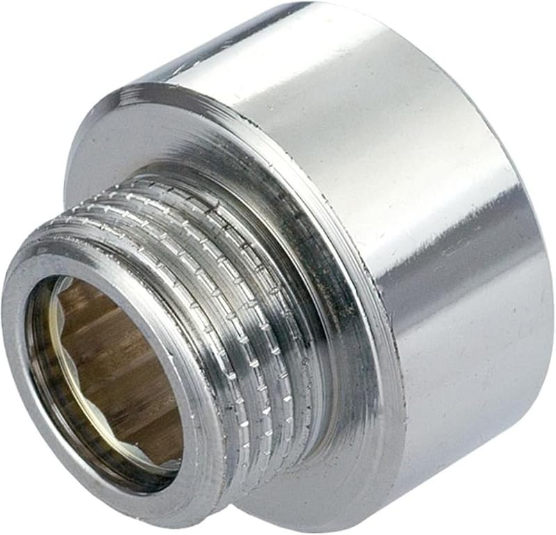 Invena 1/2" x 3/8" BSP Chrome Brass Pipe Fitting Reduction Female Male