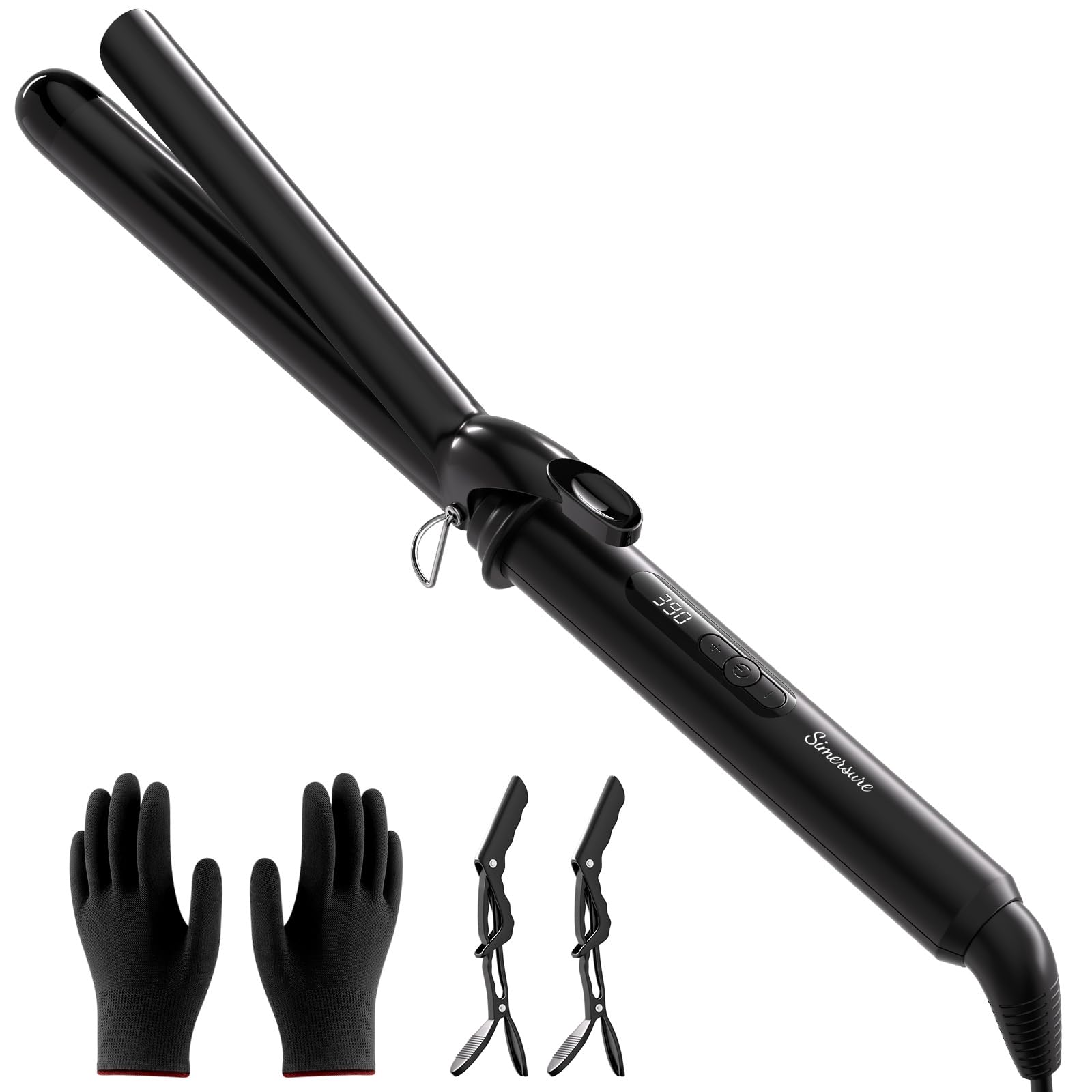 Photo 1 of Curling Iron 1 Inch, Long Barrel Ceramic Hair Wand, Fast Heating Hair Curler with 12 Heat Settings with LED Display, Hair Curling Wand Styling and Lasting on All Hair Types, Dual Voltage for Travel
