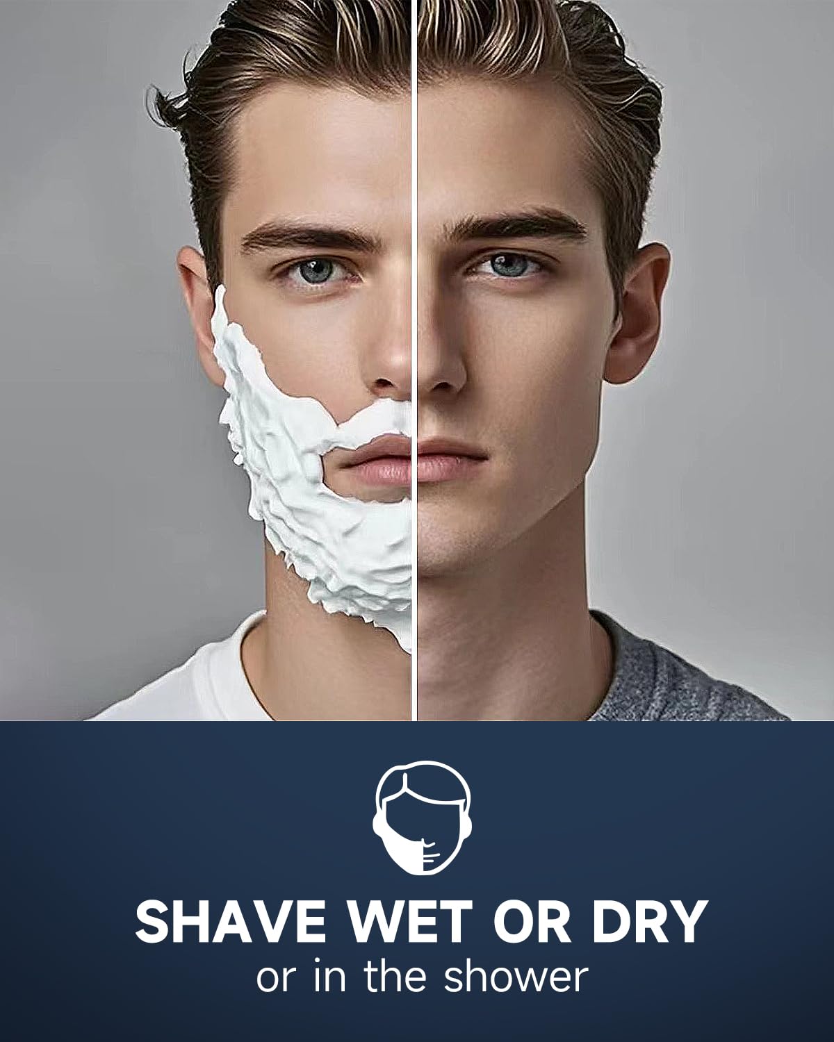 Electric Razor for Men - Removable Magnetic 3D Electric Shaver, 10,000 RPM High-Speed Motor, IPX8 Waterproof, USB Fast Charging, Multi-Functional Professional Hair Trimmer Kit Included