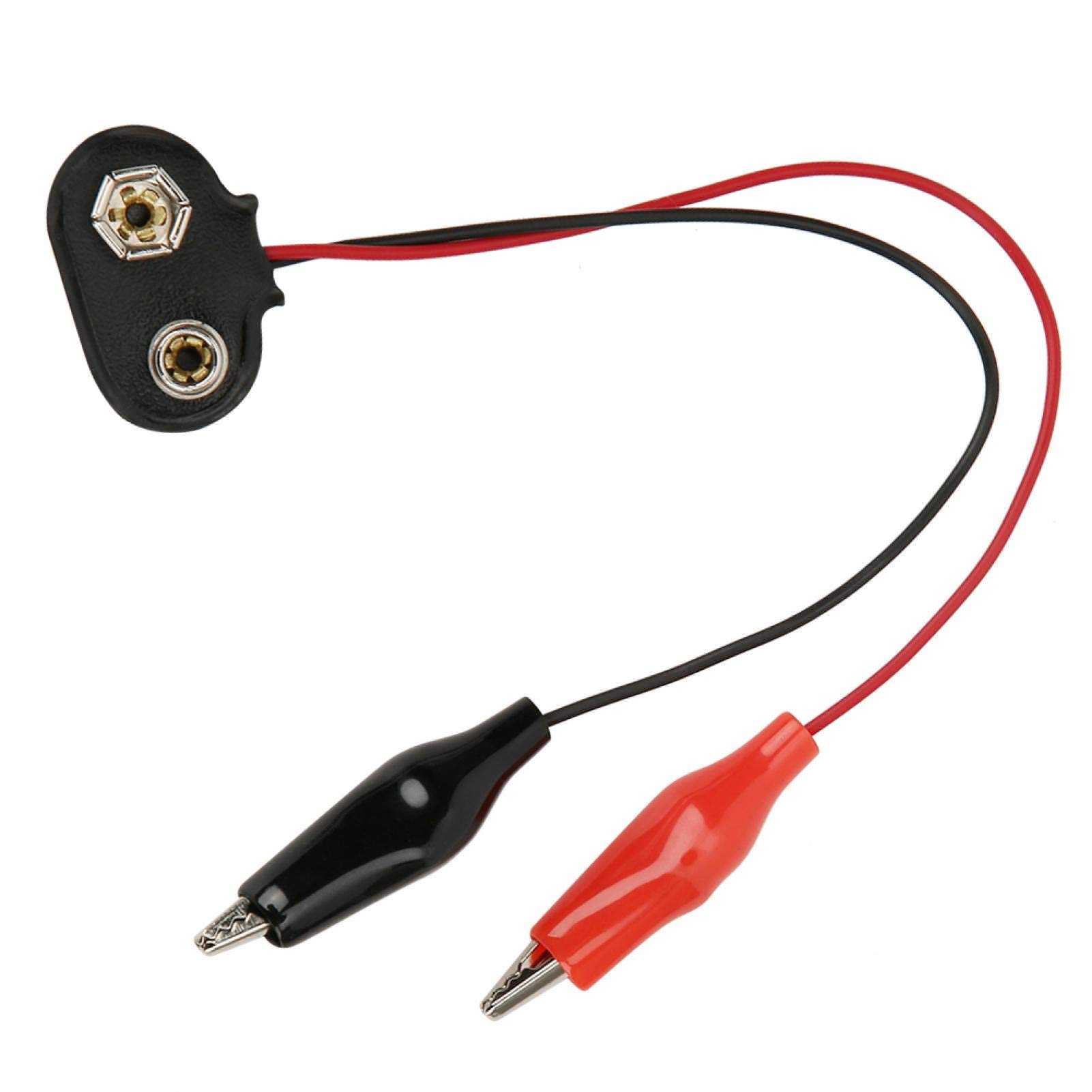 9V Battery Snap Wire Connectors 15cm Battery Snap Connector to Crocodile Clip Cable Dual Alligator Clips Cable (20pcs)