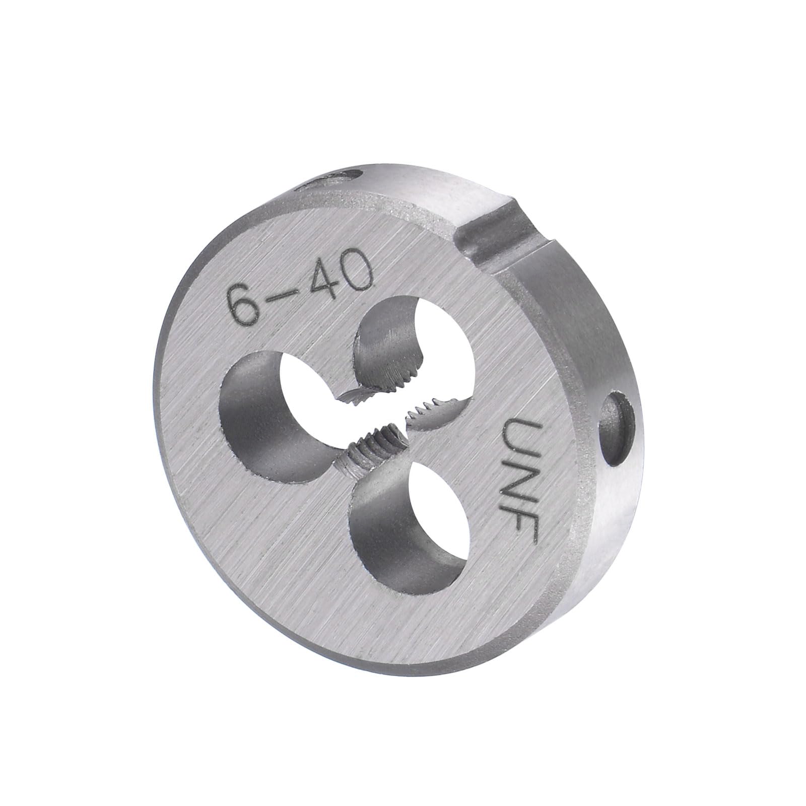 CoCud Round Thread Repair Die, #6-40 UNF Die 20mm OD, Alloy Tool Steel Cylindrical Pipe Threading Tool with 3 Chip Holes - (Applications: for Threading Repairing)