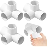 EPHECH 4Pack 1-1/2" PVC Pipe Fitting, 4 Way Furniture Grade PVC Fittings | SCH40 5 Way Side Outlet 1-1/2IN PVC Pipe Elbow Connector for Water Supplies Build Furniture Frame DIY Garden Shelf Greenhouse