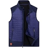 Vcansion Men's Lightweight Fleece Lined Puffer Vest Softshell Outerwear Sleeveless Jacket for Hiking Travel Golf