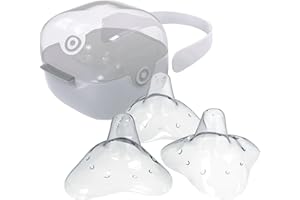 purifyou Nipple Shields for Nursing Breastfeeding Newborn, 24mm / 20mm / 18mm / 16mm, Set of 3 Silicone Nipple Shield with Free Case Latch Assist Nipple Guard & Breastfeeding Shield (16mm)