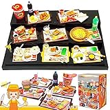ORCARA Miniature Dollhouse Fast Food American Restauant Doll Accessorie Set of 8