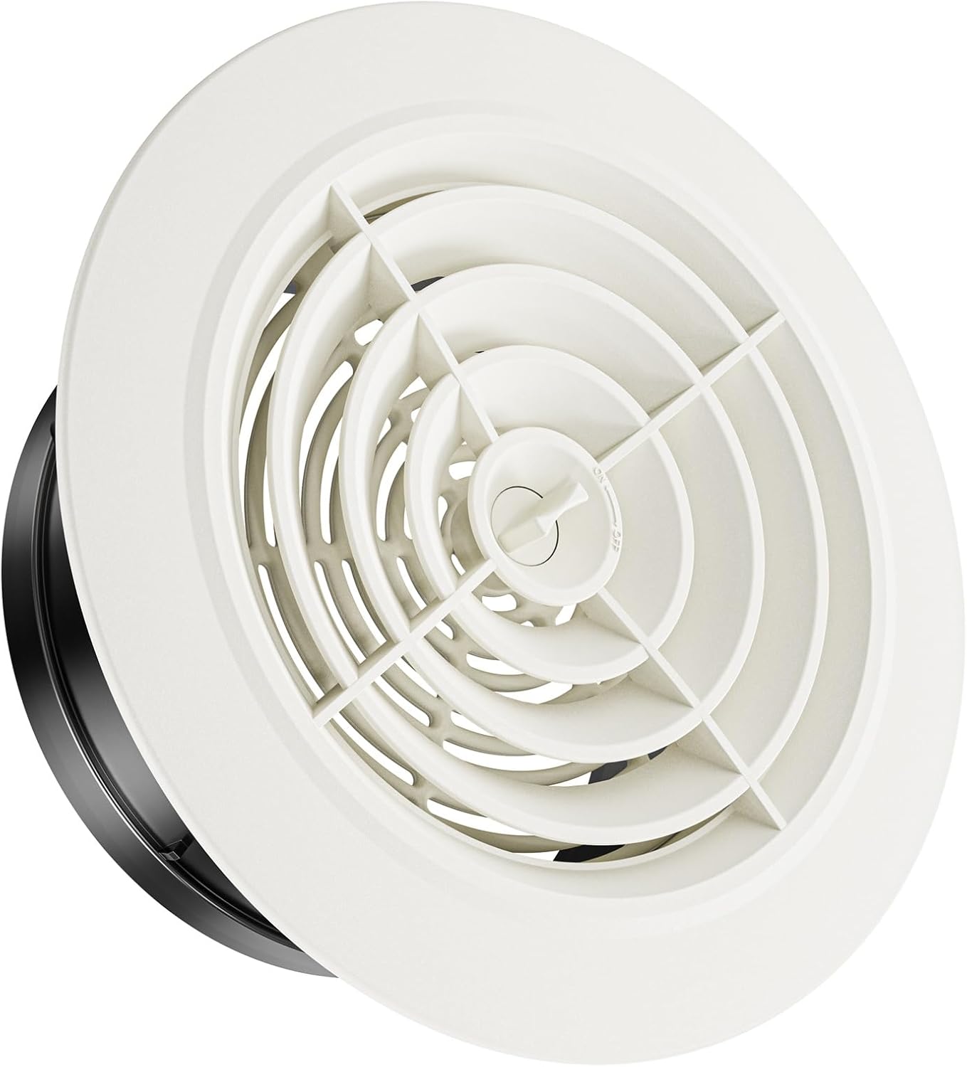 Registers, Grilles & Vents - 6 Inch Round Air Vent, HG Power Adjustable ABS Louver, White Grille Cover Exhaust Vent Fit for Bathroom Office Kitchen Ventilation - Opening Size 5.75