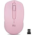 Rii Wireless Mouse,2.4G Portable Computer Mice for PC, Laptop, Windows,Office Included Wireless USB dongle (Pink)