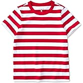 Silenroar Boys Tshirt Striped, Short Sleeve Tee Shirts, Kids Crewneck T-Shirt Cotton Stripes Top