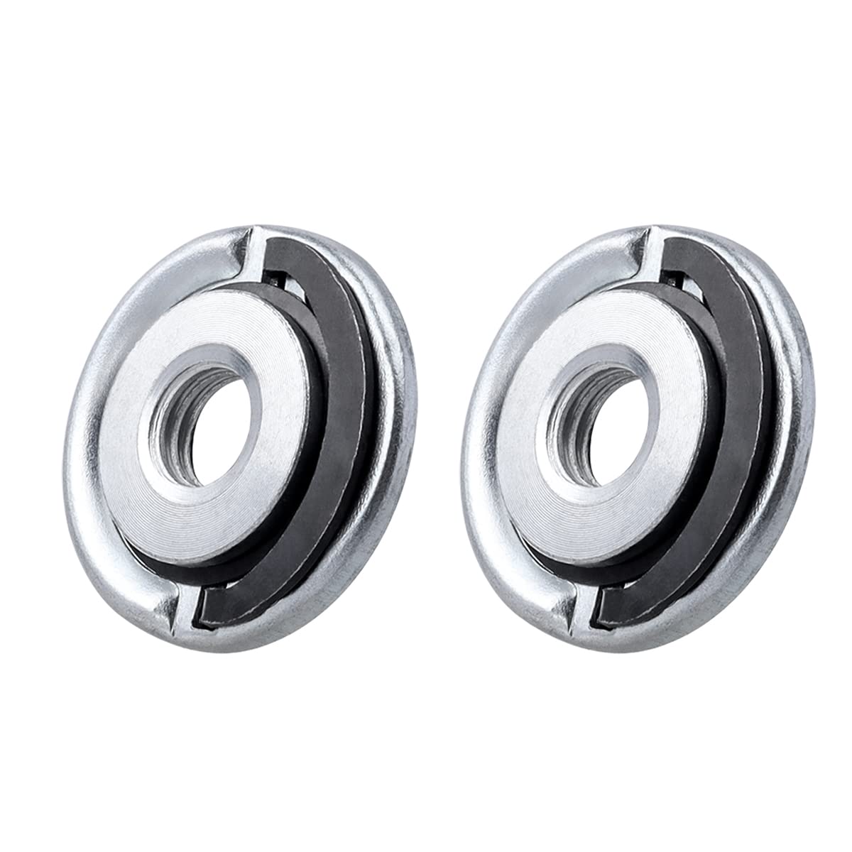 Bestgle 2pcs M14 Thread Self-Locking Flange Nut, Alloy Steel Quick Clamping Plate for Angle Grinder Accessories, Tool-Free Disc Change for Ø115mm–150mm Grinders