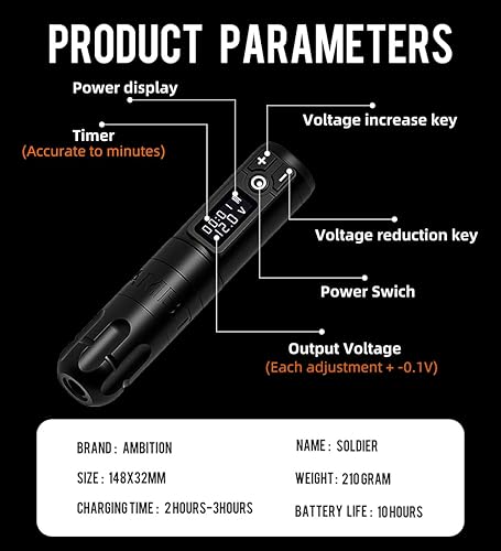Kit Machine à Tatouer Sans Fil 2400mAh - Stylo Liner Et Shader - Moteur Sans Noyau