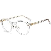 Cyxus Blue Light Glasses Women Men, Tr90 Round Frame, Reduce Eye Strain Anti-Migraine for Computer Office Study 8018