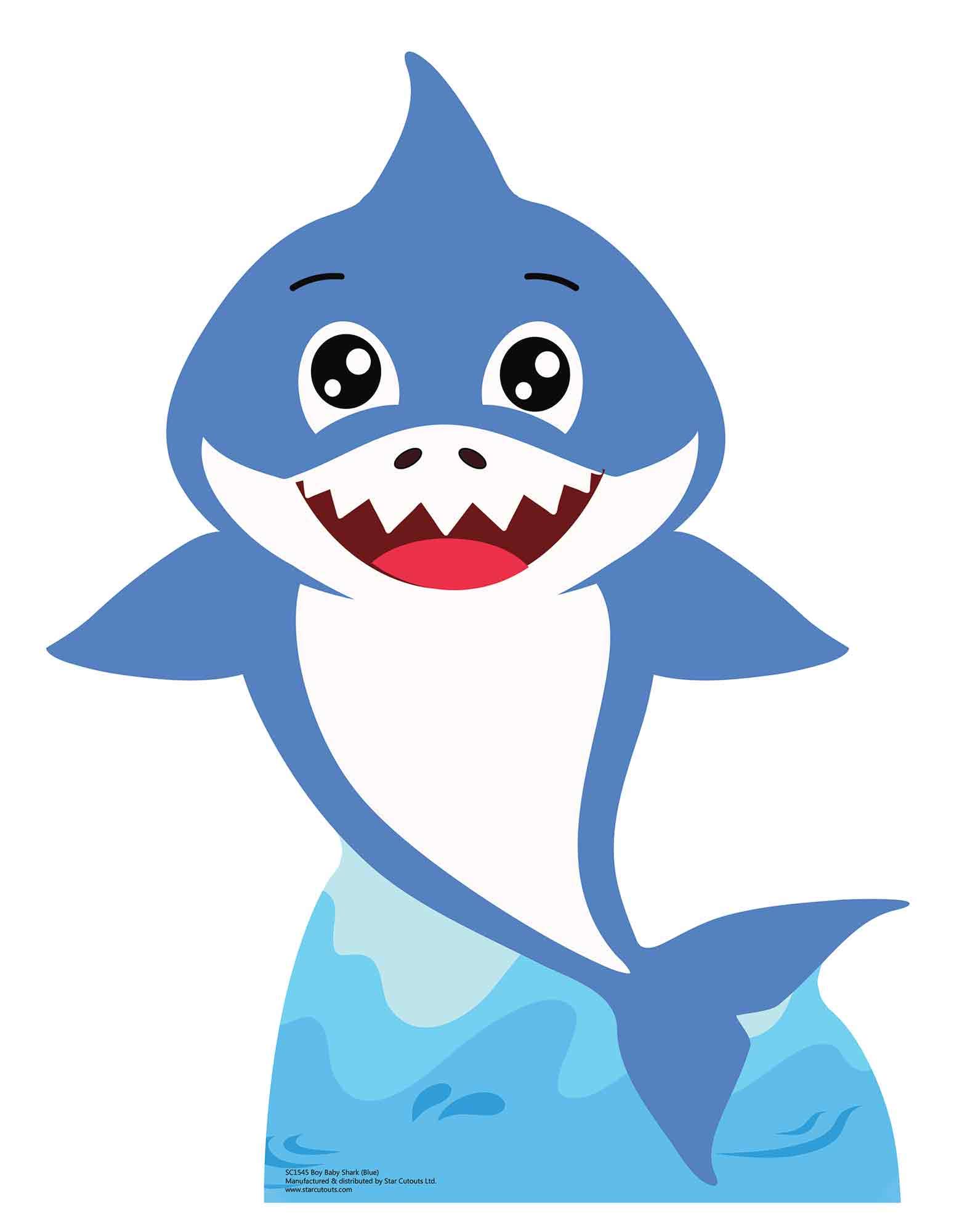 STAR CUTOUTS SC1545 Boy Baby Cardboard Cut Out Height 93cm-Ideal for Animal Theme, Parties, Birthdays & Fans, Room Decorations & Events, Solid, Blue Shark, Regular