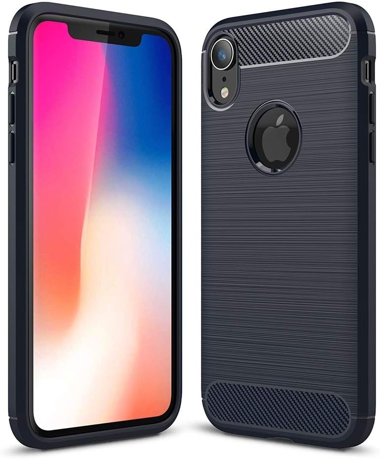 MOUNTAIN MEN-Phone Case Brushed Texture Carbon Fiber Shockproof Dropproof TPU Protective Back Case for iPhone Xs Shockproof (Size : Ip9g0053nv)