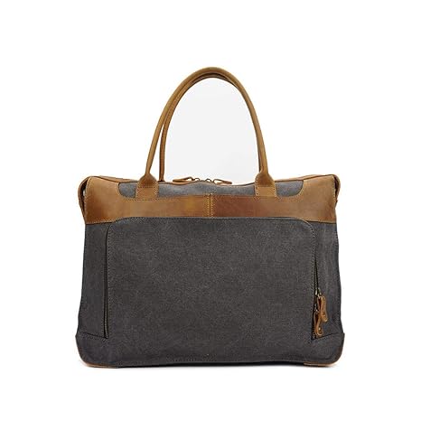 Herren Handtasche Aktentasche, Business Casual Leinwand Laptoptasche (Farbe : Dunkelgrau, größe : M)