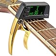 Dreokee Guitar Capo Tuner, Bass Acoustic Electric Mini Guitar Clip on-Accurate Chromatic Professional Change Key Automatic Tu