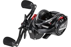 Sougayilang Fishing Reel,300 Size with 16lbs Max Drag 7.2:1 Gear Ratio,Ultra Smooth Low Profile Baitcaster Reel for Catfish, 