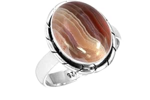 Boho Handmade Jewelry Natural Gemstone Amber, Pearl, Garnet, Labradorite Oval Genuine 925 Sterling Silver Ring For Women
