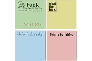 SIMXEHAY 4PCs Funny Sticky Notes for Adults for Work,What The Fxck Sticky Notepads,Oh, for Fxck's Sake Novelty Notepads,4 Colors Funny Post It Notes,Funny Vulgarity Gifts for Friends,Coworkers