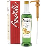 Amoretti - Premium Honeydew Melon Syrup, 94 Servings Per Bottle (750 ml), with Pump for Flavoring Coffees, Cocktails, and other Beverages, Gluten Free, GMO/GEO Free, Preservative Free