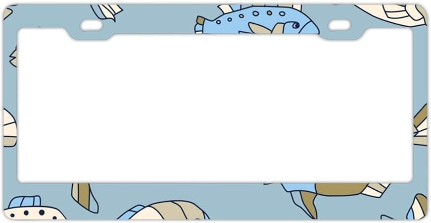 Amazon Yex 抽象 水槽 魚 ナンバープレートフレーム 自動車タグフレーム ナンバープレートホルダー 12インチ X 6インチ ナンバーカバー ホルダー 車 バイク
