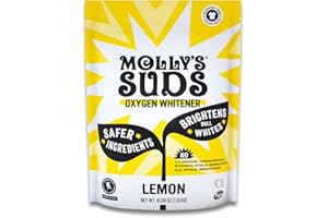 Molly's Suds Oxygen Whitener | Powerful Bleach Alternative, Chlorine Free & Color Safe | Brightens Whites and Removes Stains (Lemon Essential Oil - 41.09 oz)