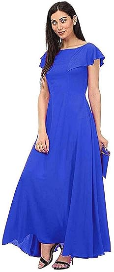 blue color maxi dress