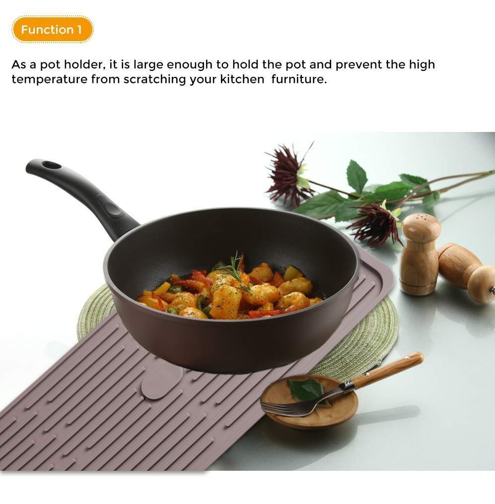 Sink Mat Large Grey Dish Draining Mat Large Drainer Mat Counter Top Mat Large Silicone Trivet Vimeka Silicone Dish Drying Mat 18x 8 Large Dish Drying Mat Dish Drying Mats Kitchen Dining