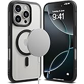 Ringke Fusion Bold for iPhone 16 Pro Max Case, Compatible with MagSafe, Textured Sides for Grip, Anti-Yellowing Technology, Clear Back to Show Phone Color - Magnetic Black