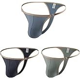 SOOMOOD Men's Low Rise Ultra-Thin Breathable Thong - Stylish and Comfortable Invisible Underwear 3 Pack