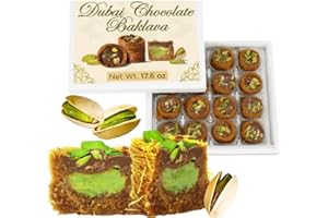 PATIS SAVORE Dubai Chocolate Filling Baklava – Premium Pistachio Dessert Inspired by Middle Eastern Flavors, 17.6oz