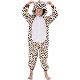 HIBCIGA Animal Onesie Costumes for Kids Flannel Onesie Cosplay for Boys Girls Halloween Warm Plush One Piece
