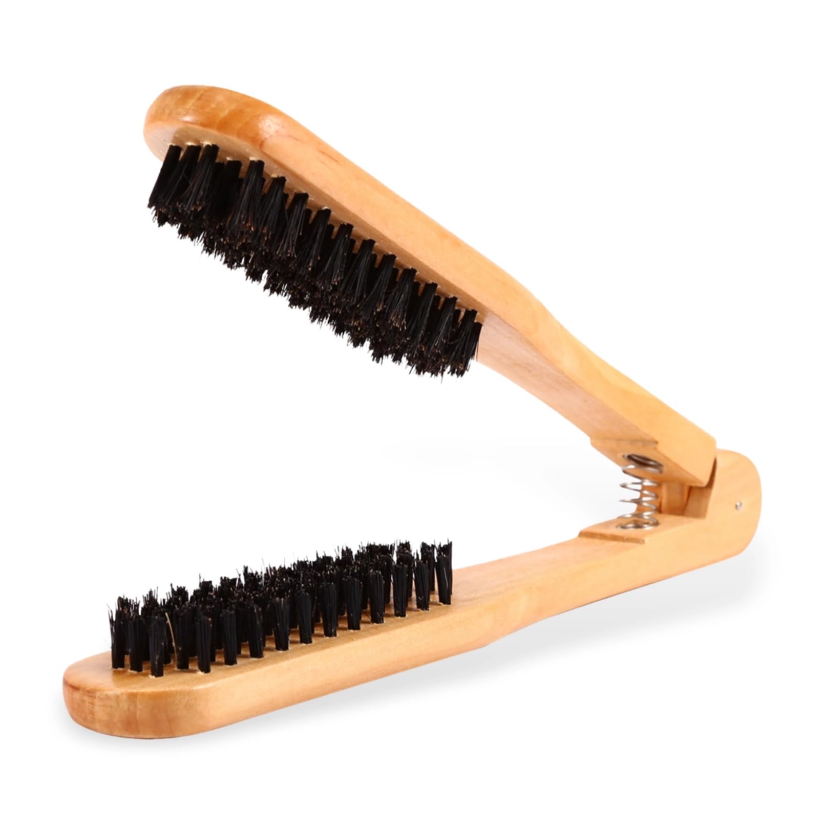 Grcfumo Double Brushes Hair Straightening Comb, Hairdressing Straightening Tool, Wooden Hair Brush Cepillo Alisador De Cabello For Hairstyling
