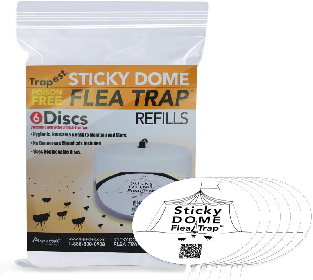 ASPECTEK Replacements Discs,Sticky Dome Flea Trap Refills（6 Pack