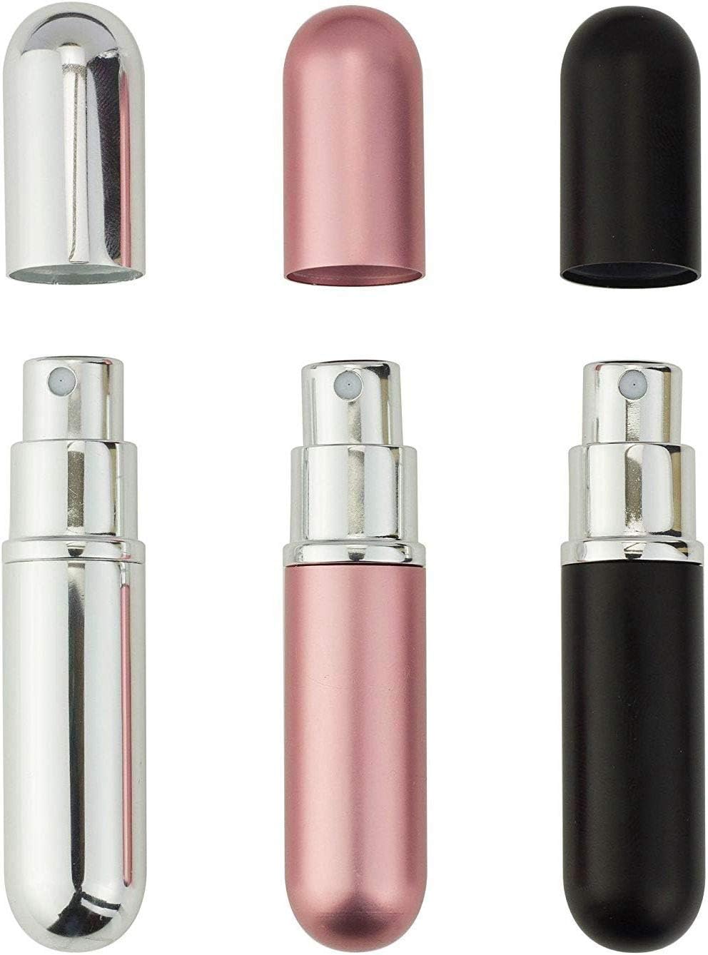 RedE Perfume Atomiser Bottles, Refillable Travel Size, Set Of 3 Stylish Colours (6ml Pink set) Prime Delivery Available