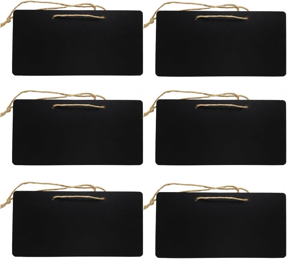 Mini Erasable Chalkboards Blackboards Hanging Display for Message Board Signs, Rectangle Set of 6 (6)
