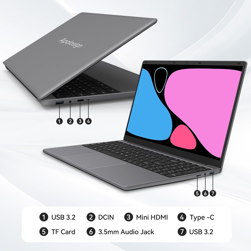 ApoloSign Laptop, 12GB RAM, 512GB SSD, 15.6