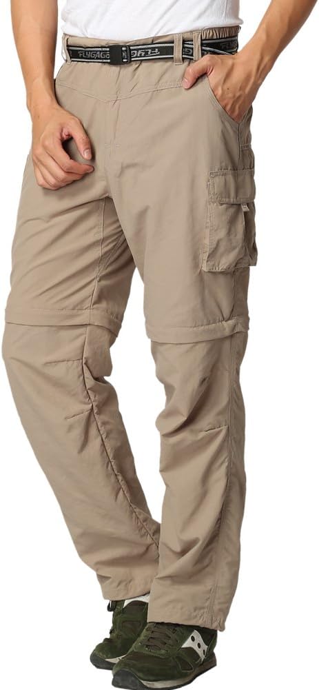 JOMLUN Men's Outdoor Quick Dry Convertible Lightweight Hiking Fishing Zip Off Cargo Work Pant