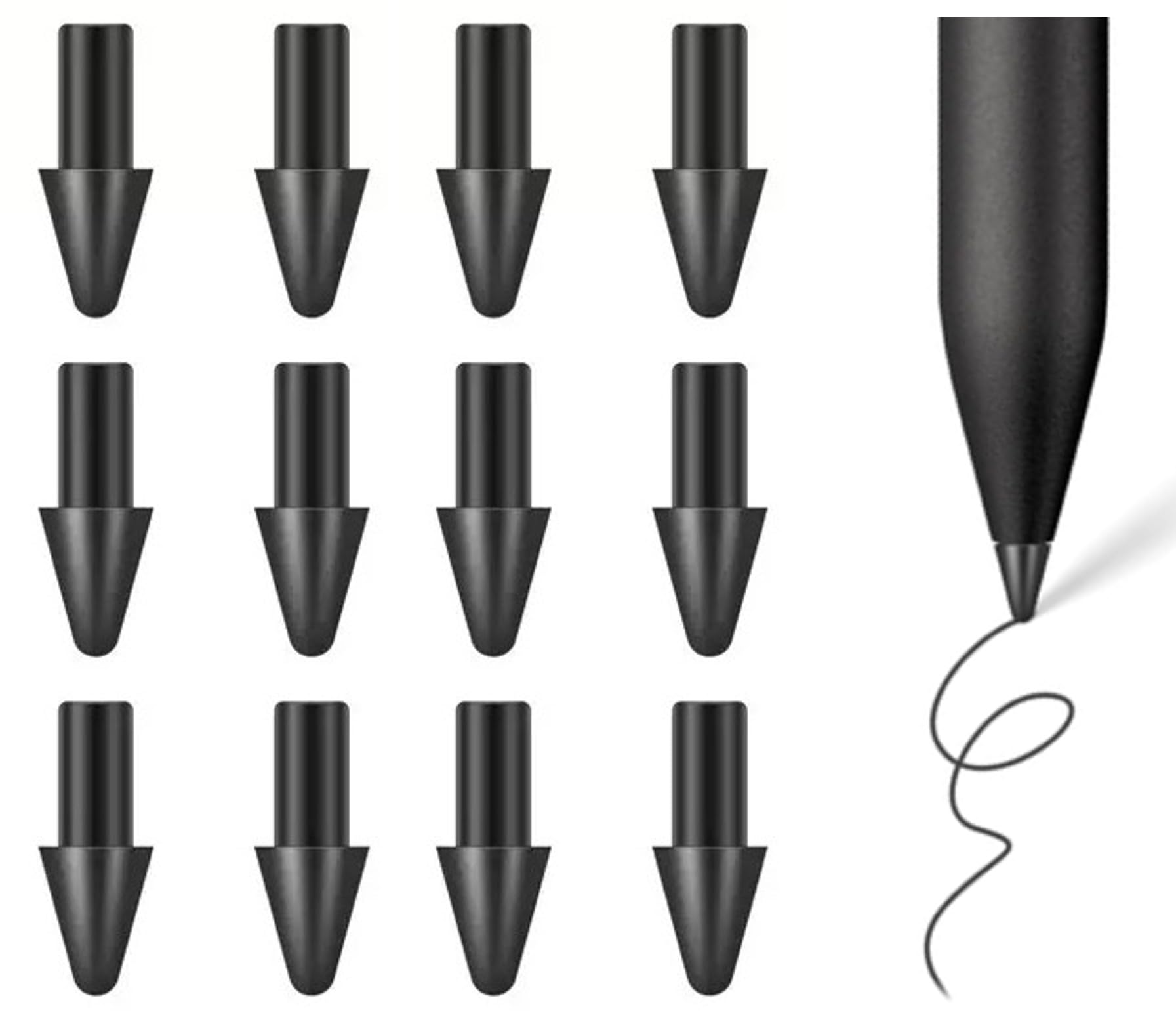 Photo 1 of [OEM 12PCS Tips] Marker Pen Tips for Remarkable Paper Pro Pen Tips,Durable Nibs Compatible with Remarkable Paper Pro 2024 Stylus Pen Replacement Tips/Nibs (12PCS Tips-Black)