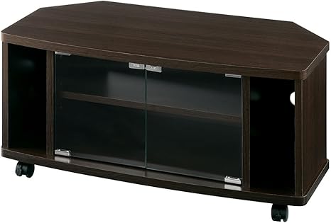 Amazon ぼん家具 テレビ台 32型 幅80cm コーナー 木製 ガラス 扉付き