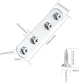 LJHOME 10PCS Stainless Steel Flat Straight Fixing Plates Brackets Screws view 2
