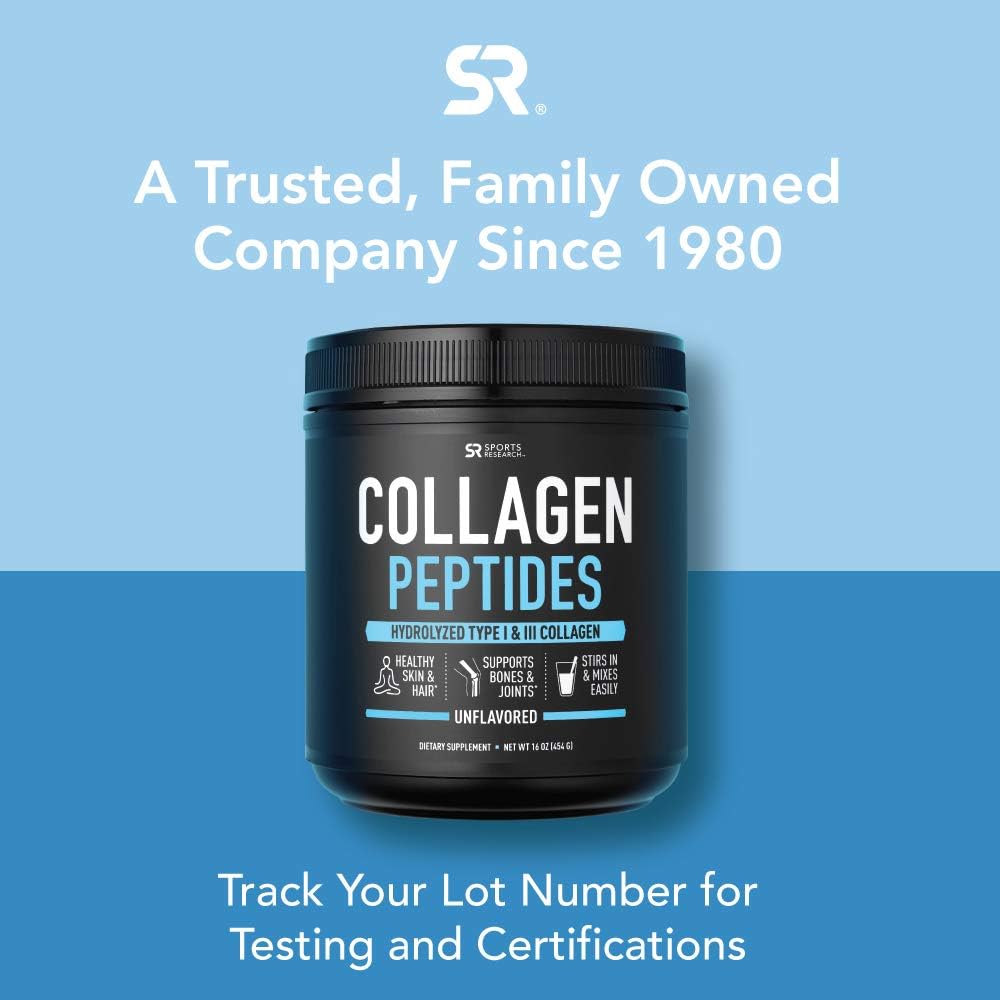 Collagen Peptides Powder | Non-GMO Verified, Certified Paleo Friendly and Gluten Free - Unflavored (16oz Jar): Health & Personal Care