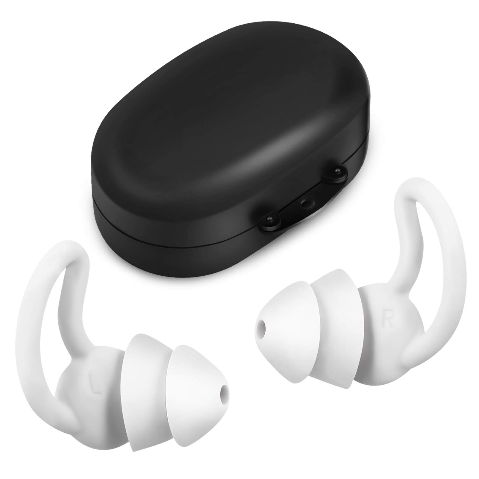 2 Pieces Earplugs for Sleep Noise Cancelling Ultra Comfortable Silicone Noise Reduction Ear Plugs for Sleeping Snoring Racing Shooting Traveling Concerts Ear Protection (Gray)