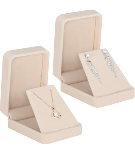 Caja Joyería Terciopelo AMANDELIZABE - 7x7x4cm Para Anillos Y Pendientes | Regalo Boda Compromiso