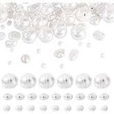Pandahall 50Pcs White Freshwater Pearl Beads 4-8mm Natural Cultured Irregular Pearls Oval Loose Gemstone Pearl Beads for Jewelry Making DIY Bracelets Necklaces Earrings